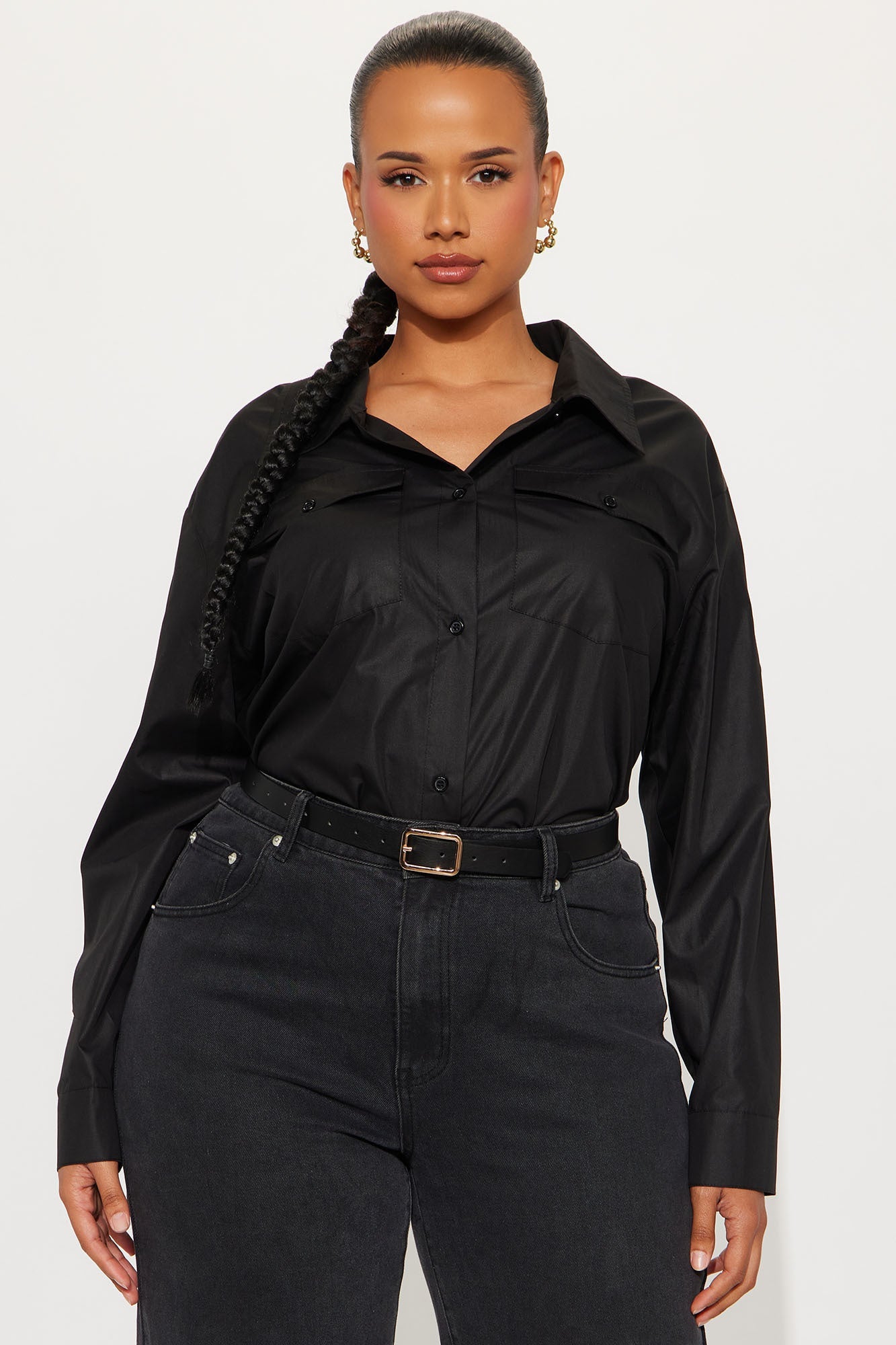 A Classic Poplin Shirt - Black