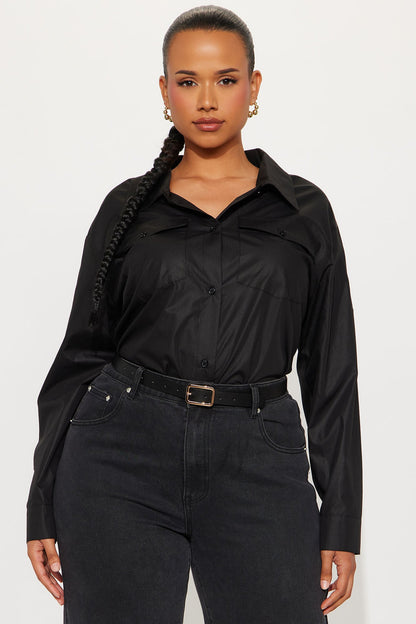 A Classic Poplin Shirt - Black