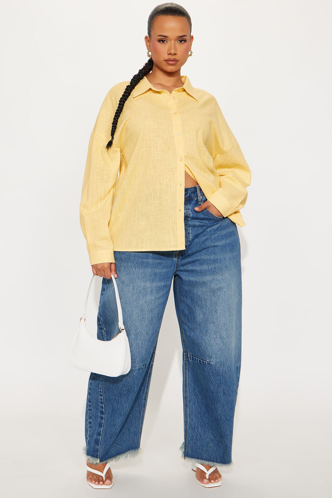 Summer Somewhere Linen Shirt - Butter Yellow