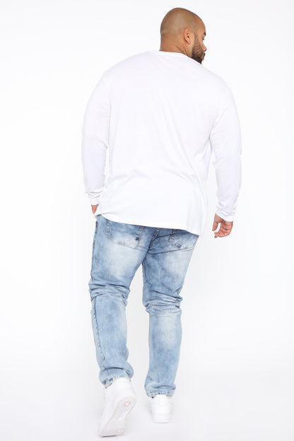 Essential Long Sleeve Crew Tee - White