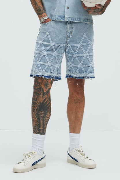 Interstellar Relaxed Denim Shorts - Medium Blue Wash
