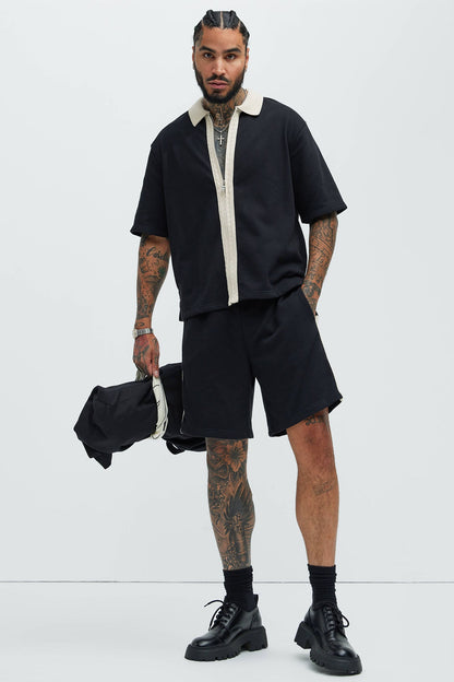 Luka Zipper Shirt - Black/combo