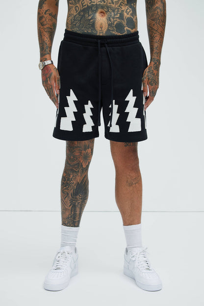 Tyson Lightning Relaxed Shorts - Black