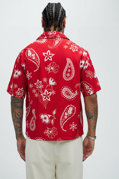 Gary Paisley Shirt - Red