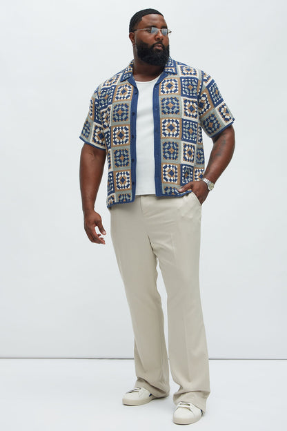 Nolan Textured Shirt - Tan/Multi