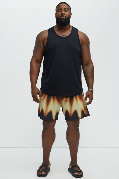 Echo Wave Swim Classic Trunk - Brown/combo
