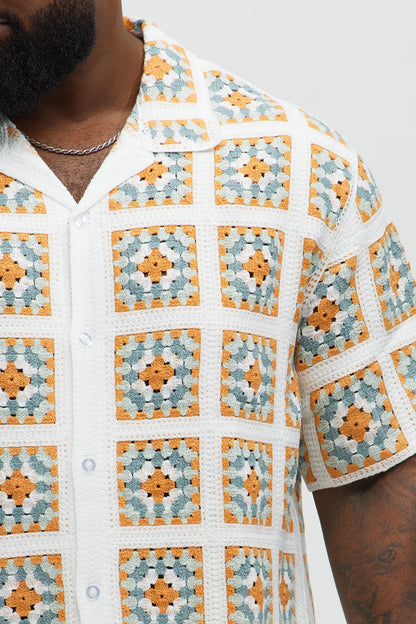 Nolan Textured Shirt - White/combo