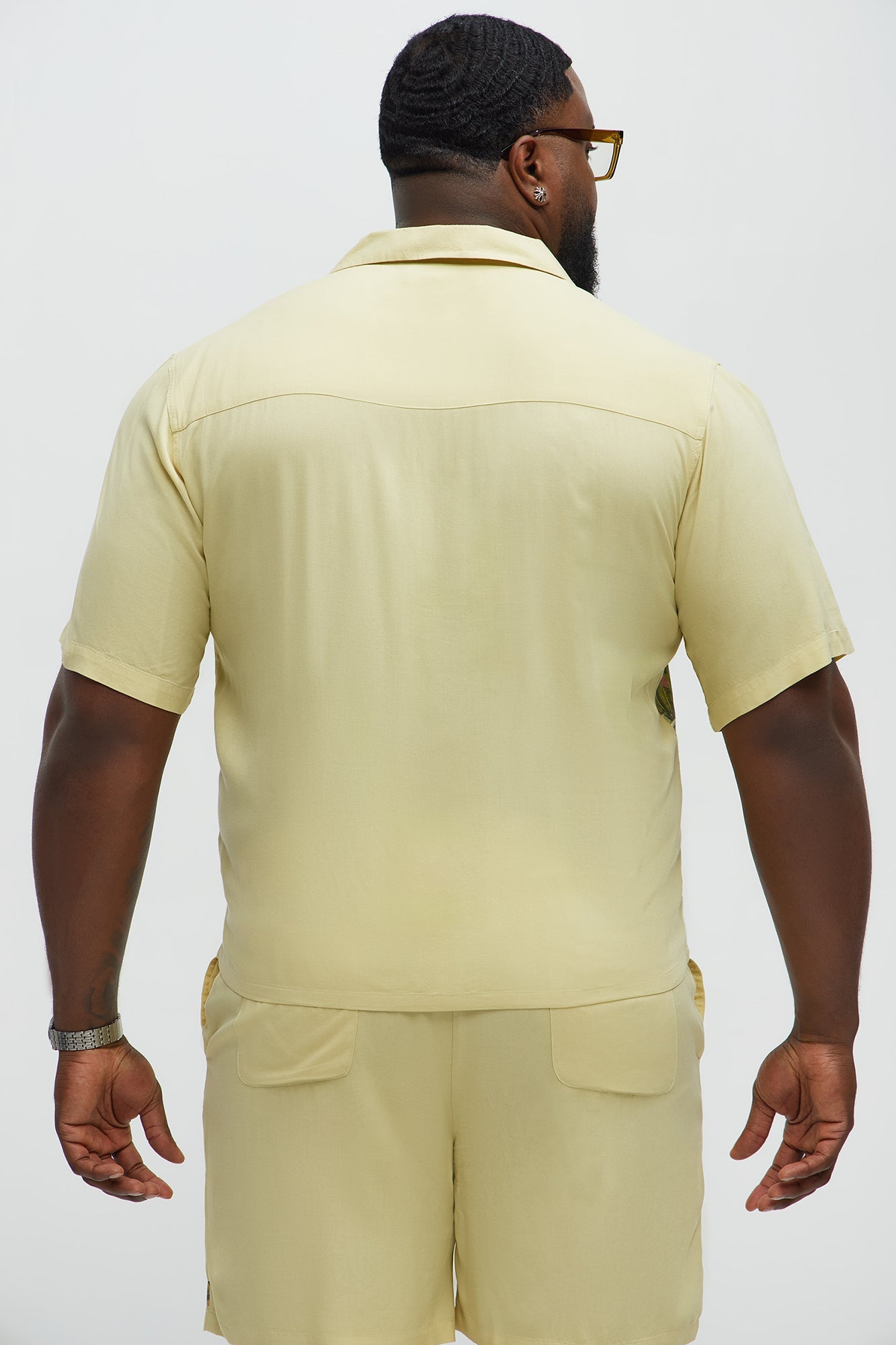 Paradise Set Short Sleeve Button Up Shirt - Lime