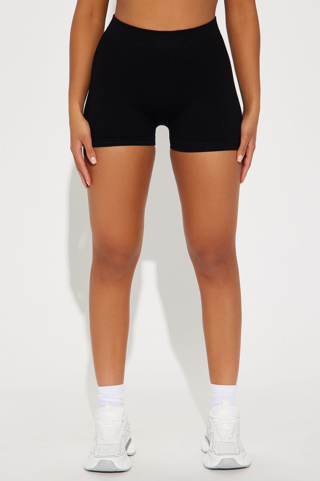Julia Textured Biker Short - Black
