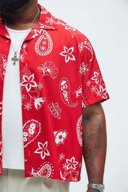 Gary Paisley Shirt - Red
