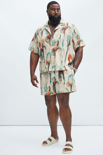Capen Watercolor Swim Mid Trunk - Multi Color