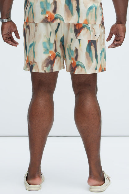 Capen Watercolor Swim Mid Trunk - Multi Color