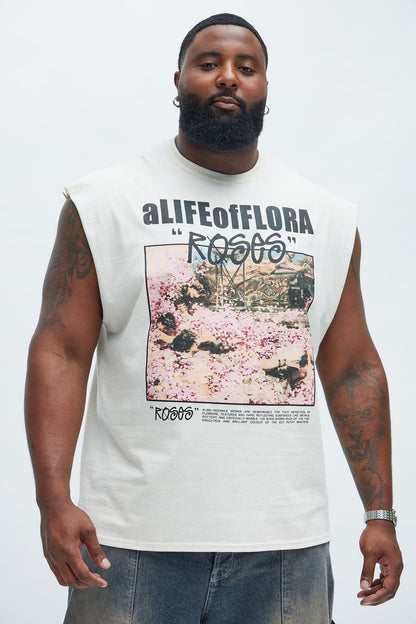 A Life Of Flora Sleeveless Tee - Tan