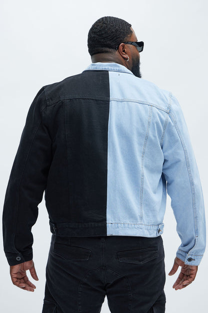 Two Tone Denim Jacket - Black/Combo