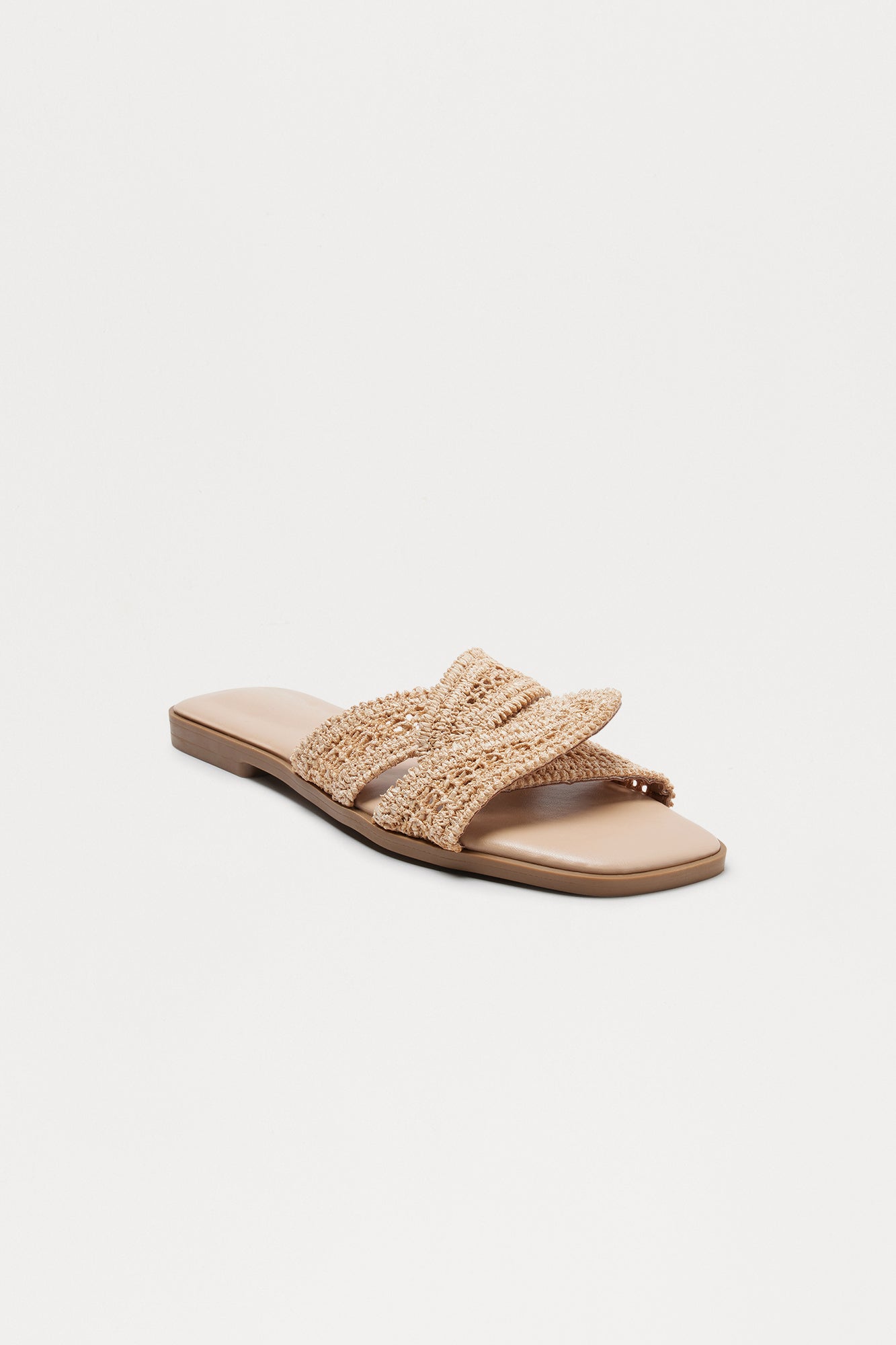 Pebblestone Raffia Sandals - Nude