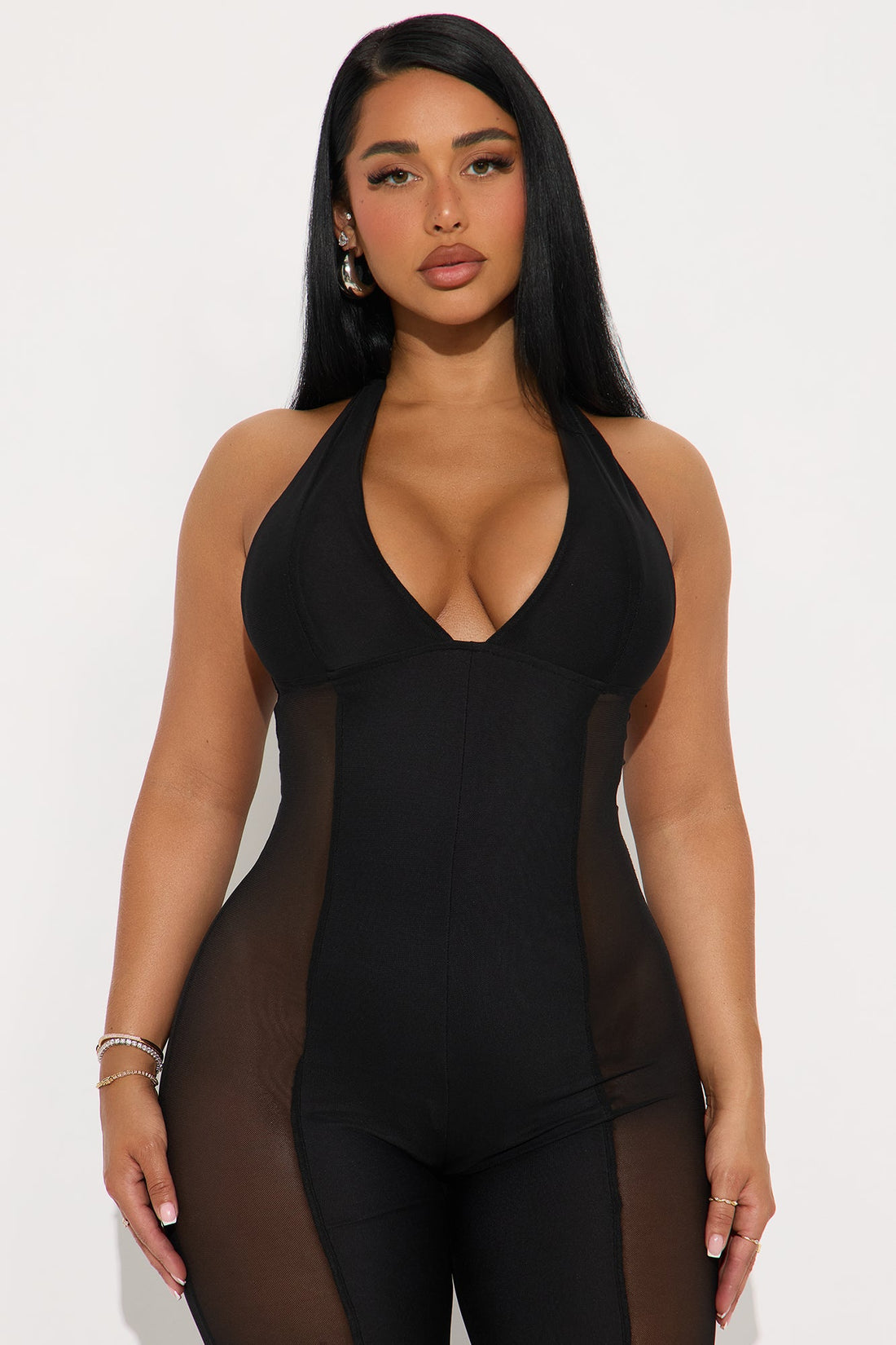 The Main Stage Mesh Capri Jumpsuit - Black