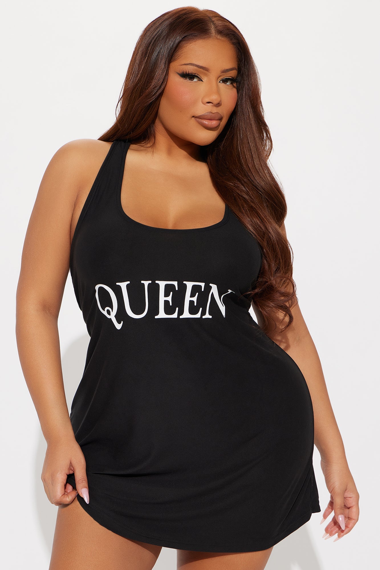 I Am Queen PJ Sleep Shirt - Black