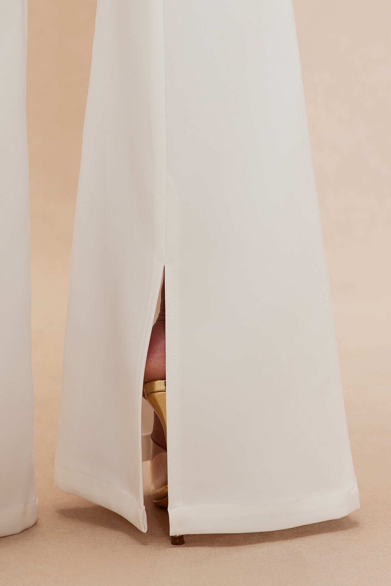Gia Embellished Flare Pant Set - White