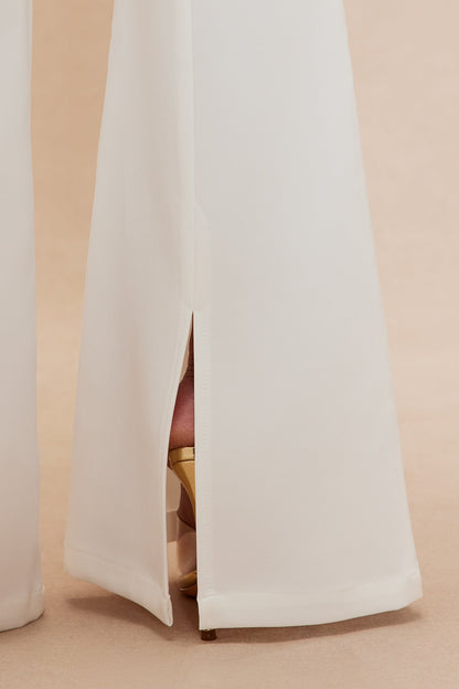 Gia Embellished Flare Pant Set - White