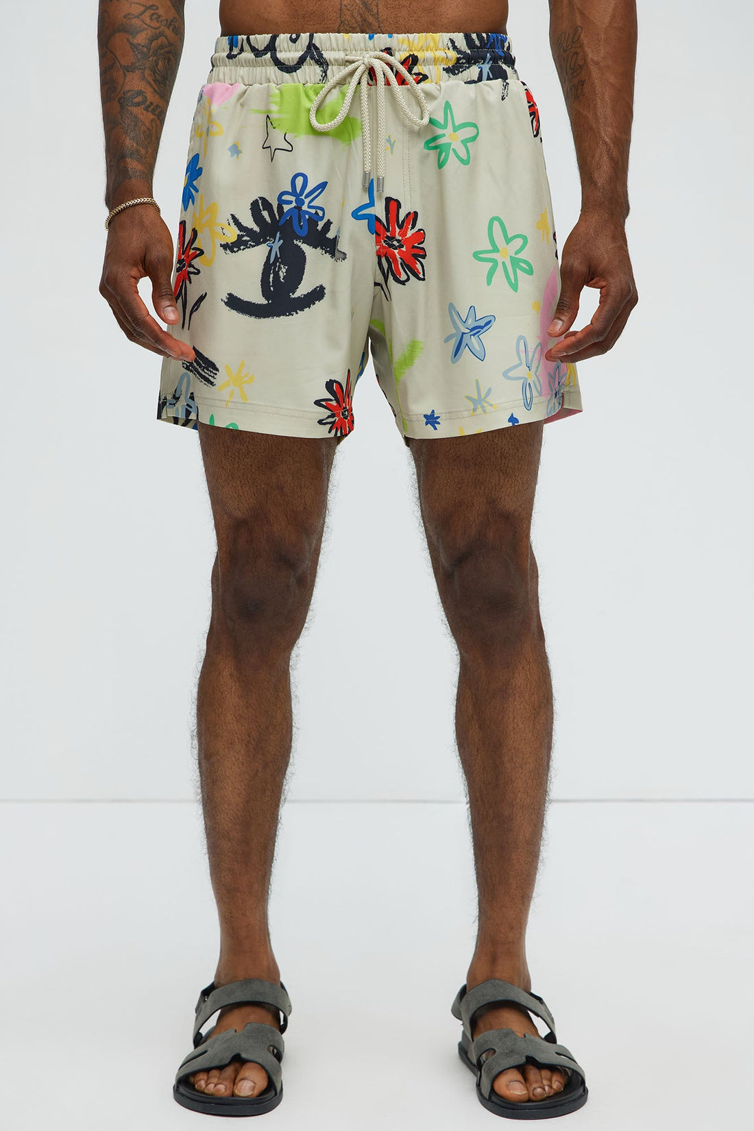 Graffiti Bloom Swim Trunk 6″ - Multi Color