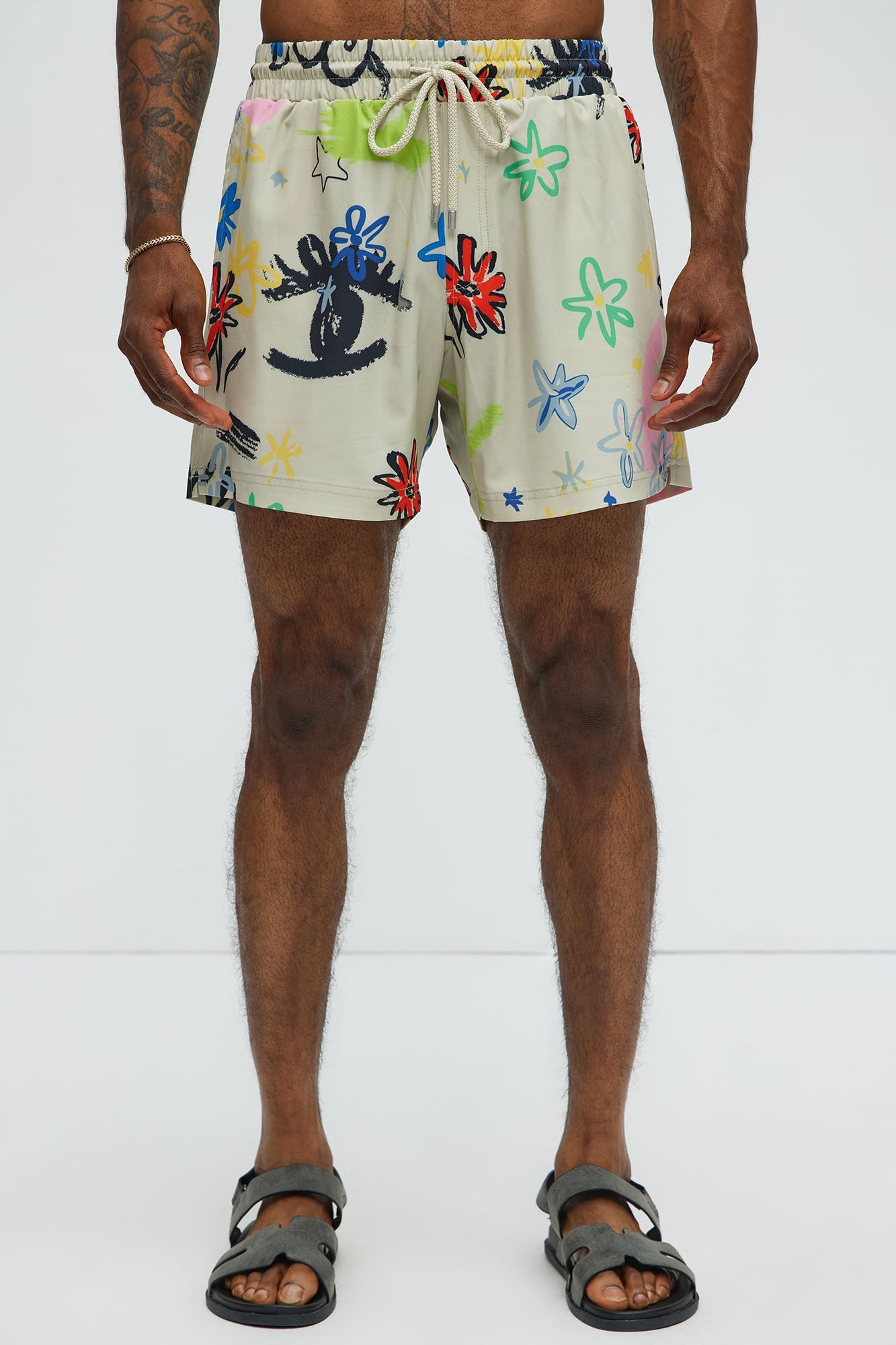 Graffiti Bloom Swim Trunk 6″ - Multi Color