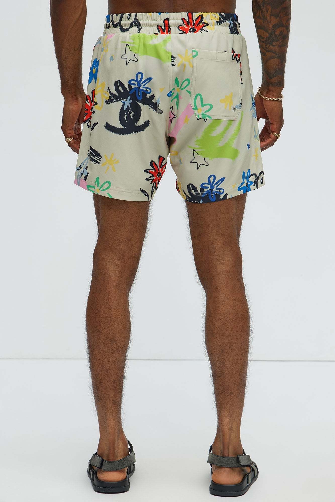 Graffiti Bloom Swim Trunk 6″ - Multi Color