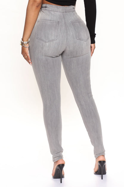 In The Night High Rise Skinny Jeans - Grey