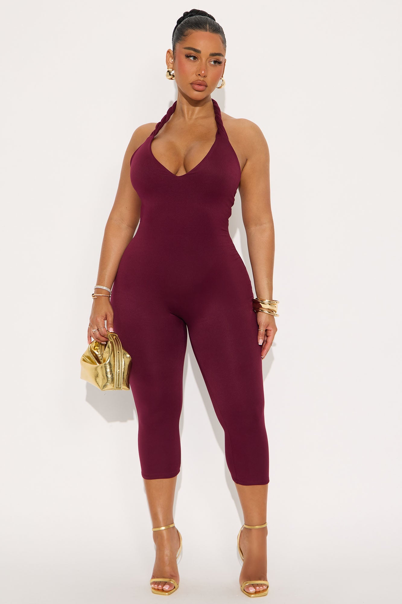 Endless Memories Capri Jumpsuit - Wine