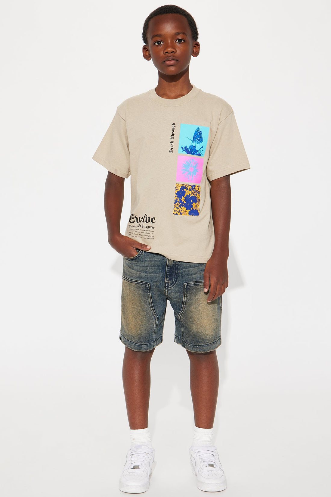 Mini Evolve Daily Never Settle Short Sleeve Tee - Sand