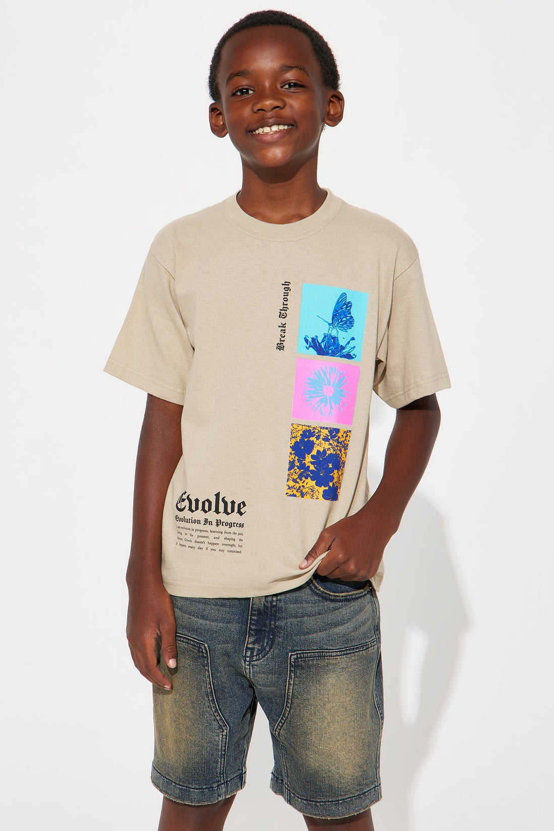 Mini Evolve Daily Never Settle Short Sleeve Tee - Sand