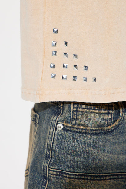 Mini Fresh Studded T-Shirt - Khaki