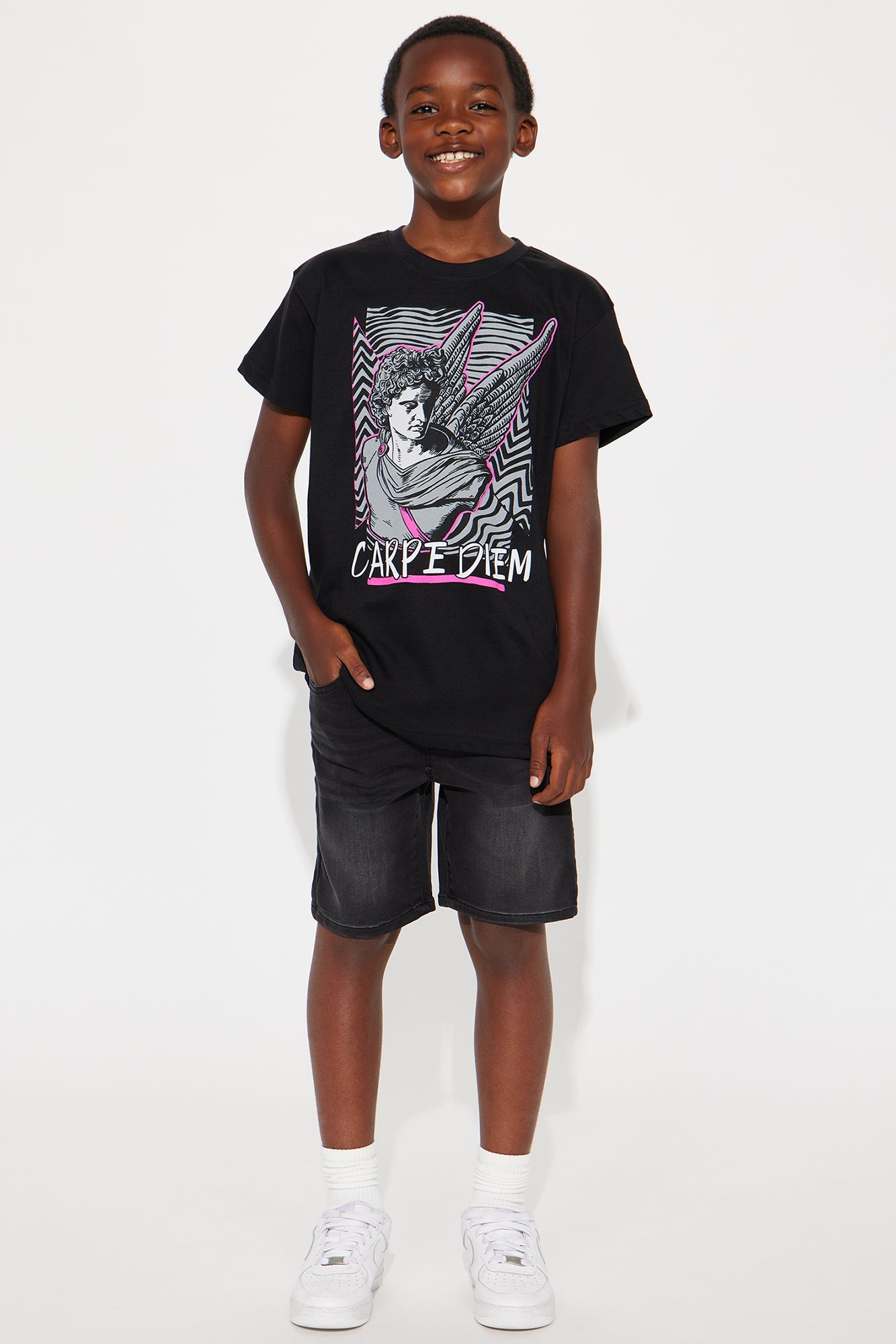 Mini Carpe Diem Short Sleeve Tee - Black