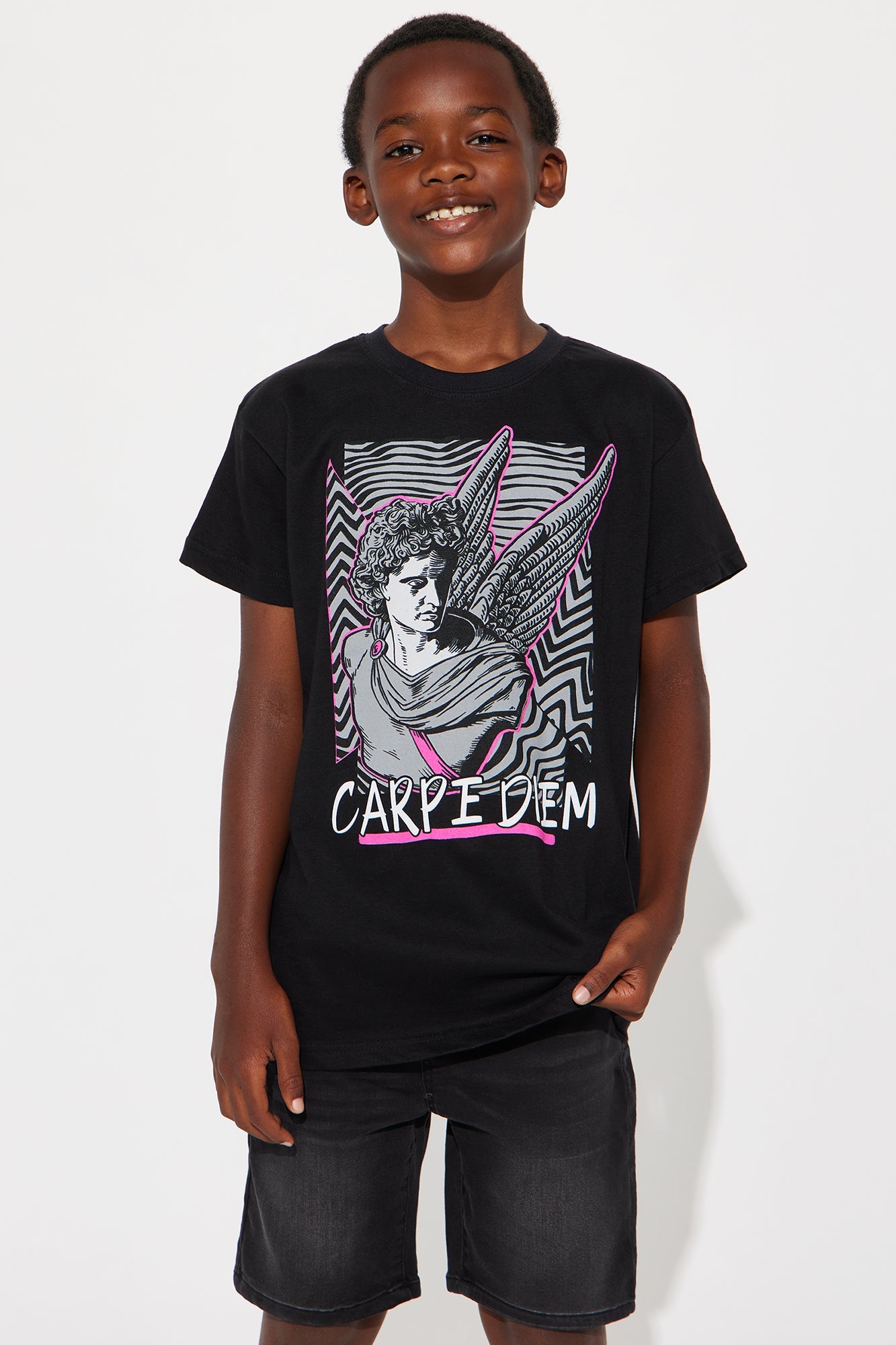 Mini Carpe Diem Short Sleeve Tee - Black