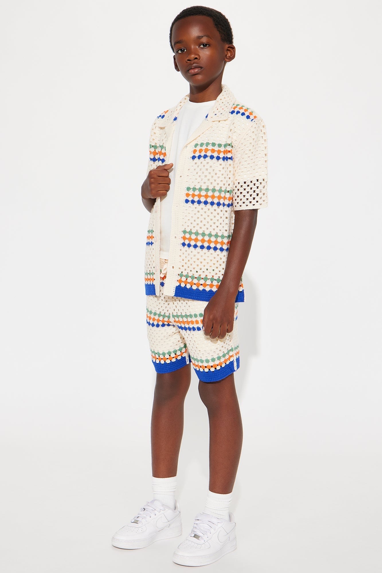 Mini Anderson Crochet Cuban Collar - Cream/combo