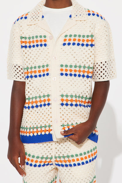 Mini Anderson Crochet Cuban Collar - Cream/combo