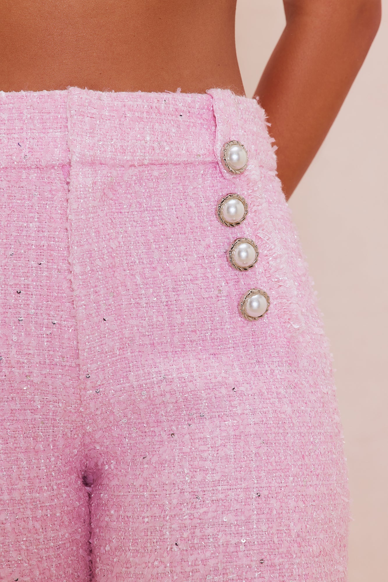 Deanna Tweed Flare Pant - Pink