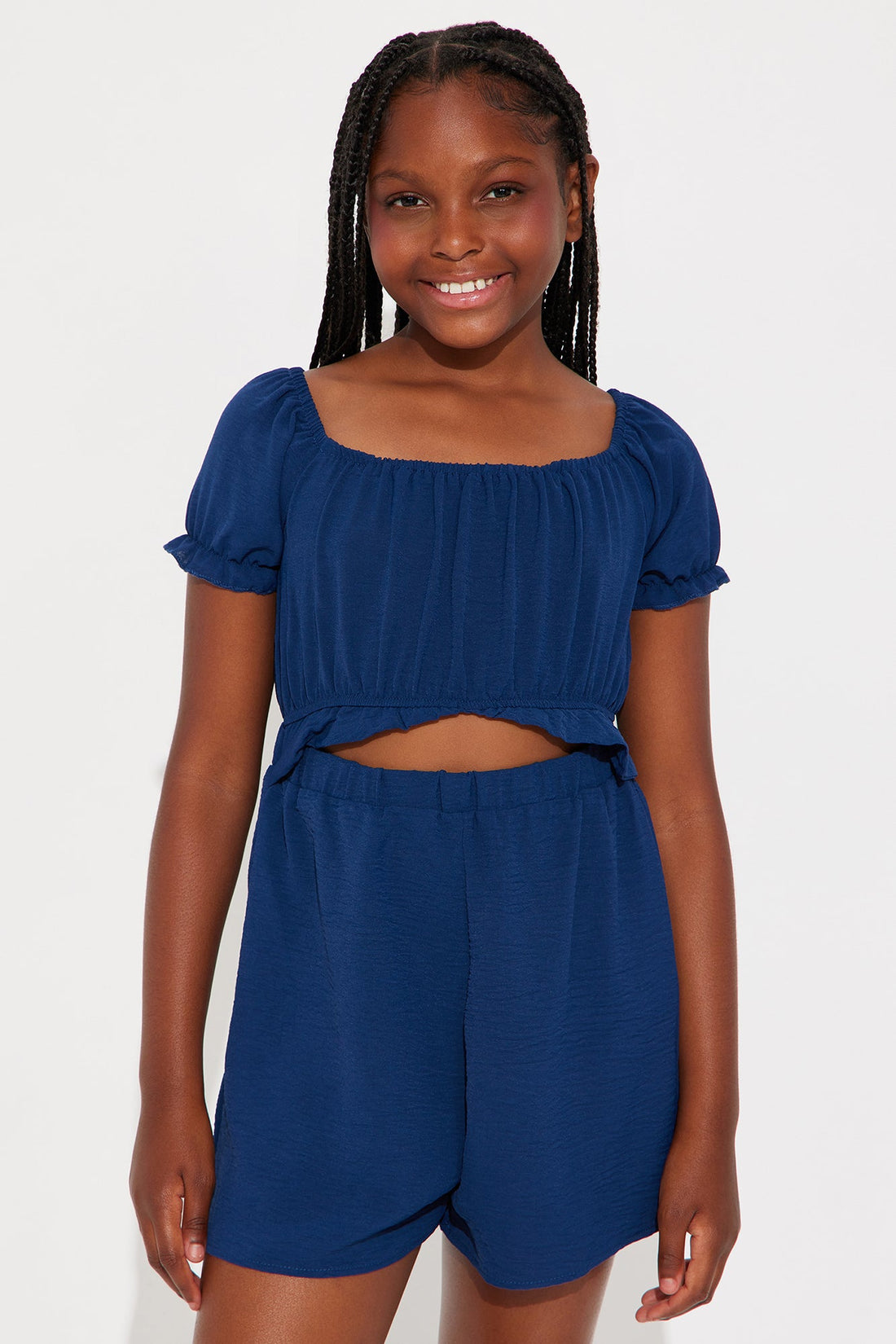 Mini Dancing In My Head Romper - Navy