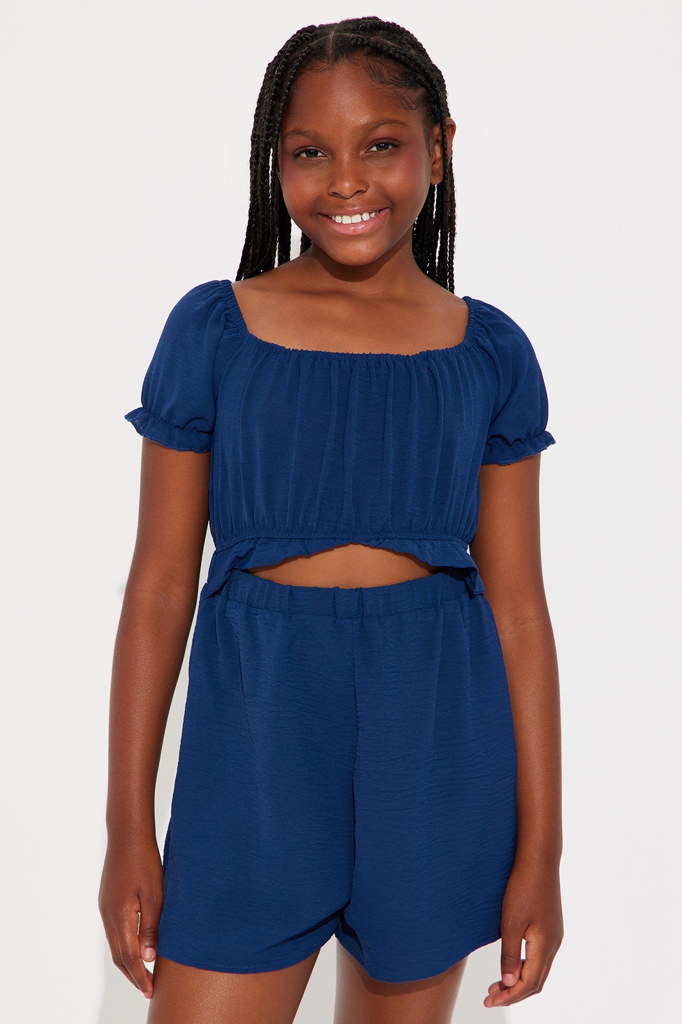 Mini Dancing In My Head Romper - Navy