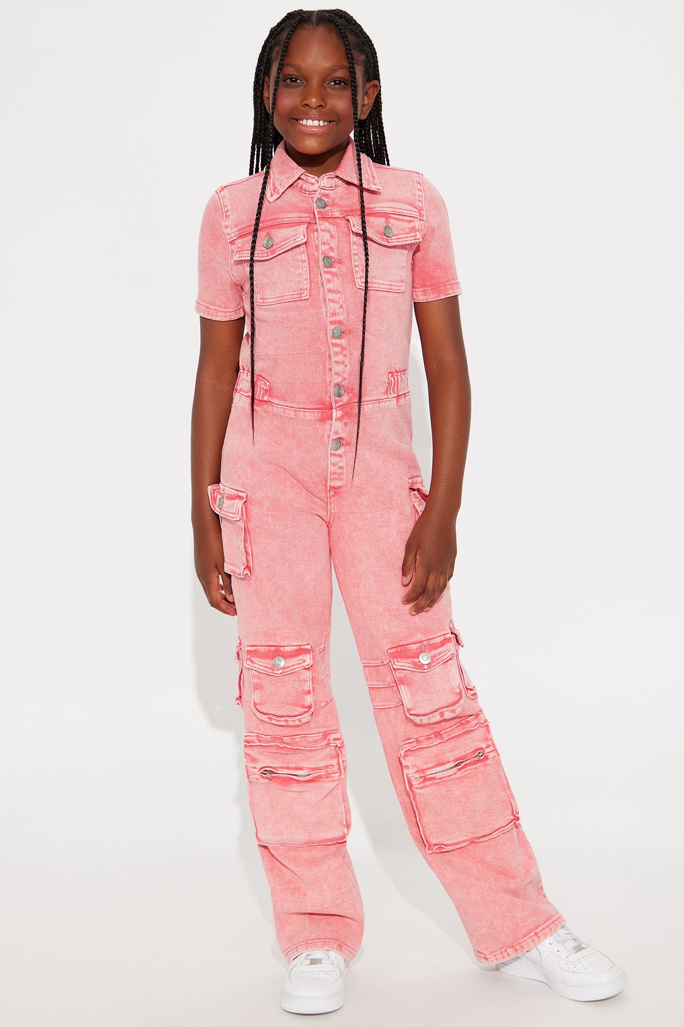 Mini Lily Cargo Jumpsuit - Pink