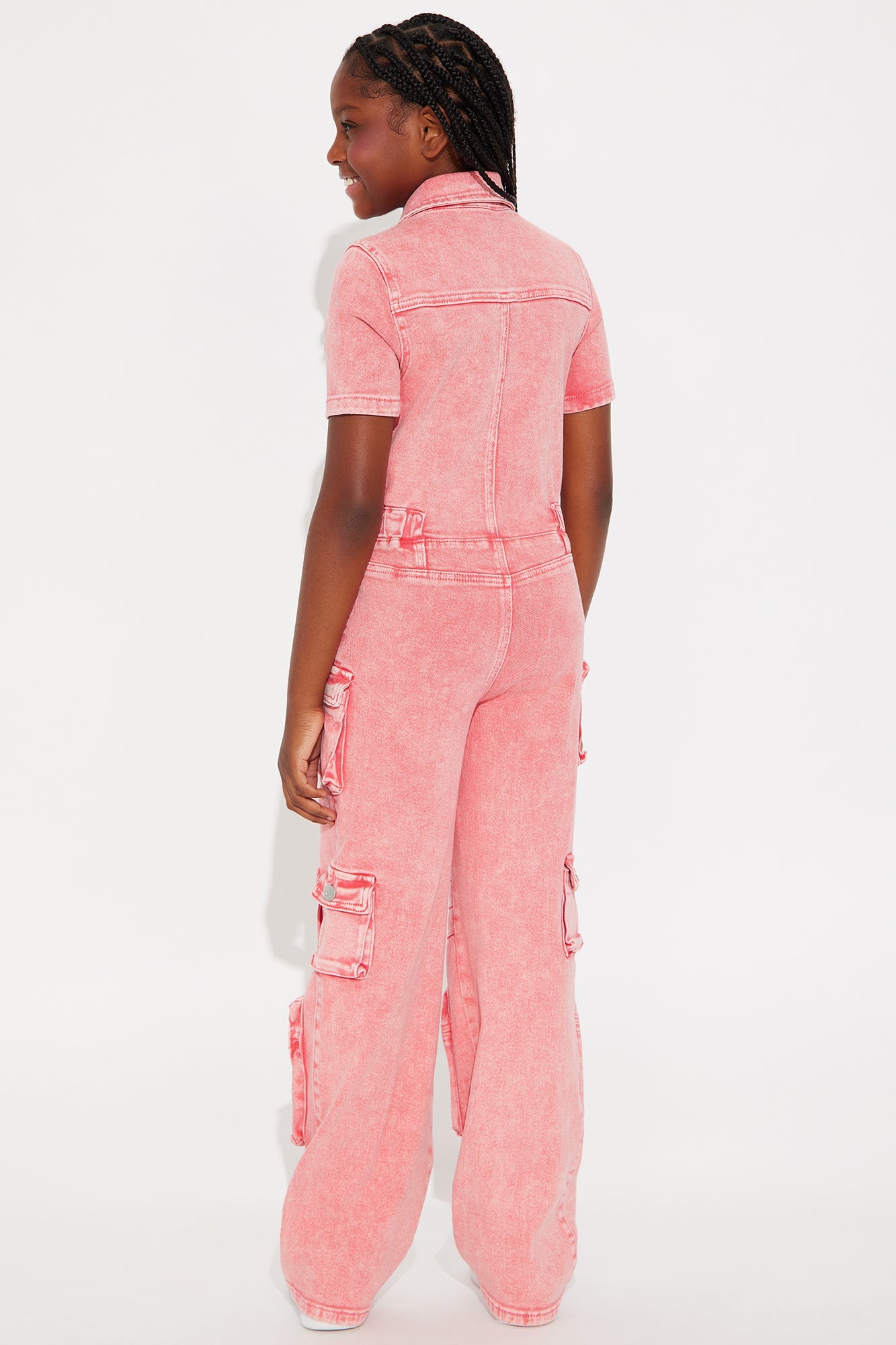 Mini Lily Cargo Jumpsuit - Pink