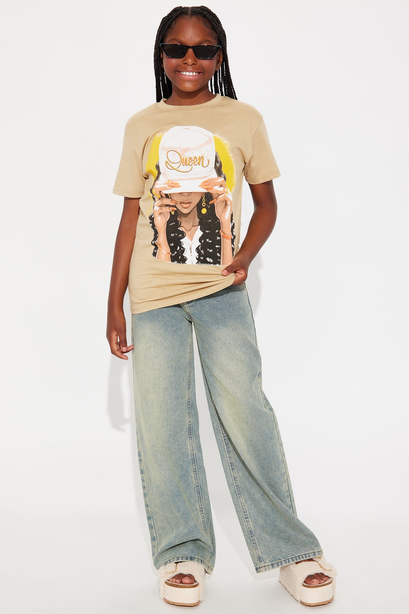 Mini Confident Queen Short Sleeve Tee - Sand