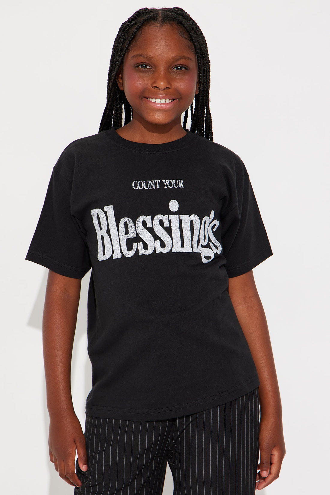 Mini Count Your Blessings Washed Tee - Black Wash
