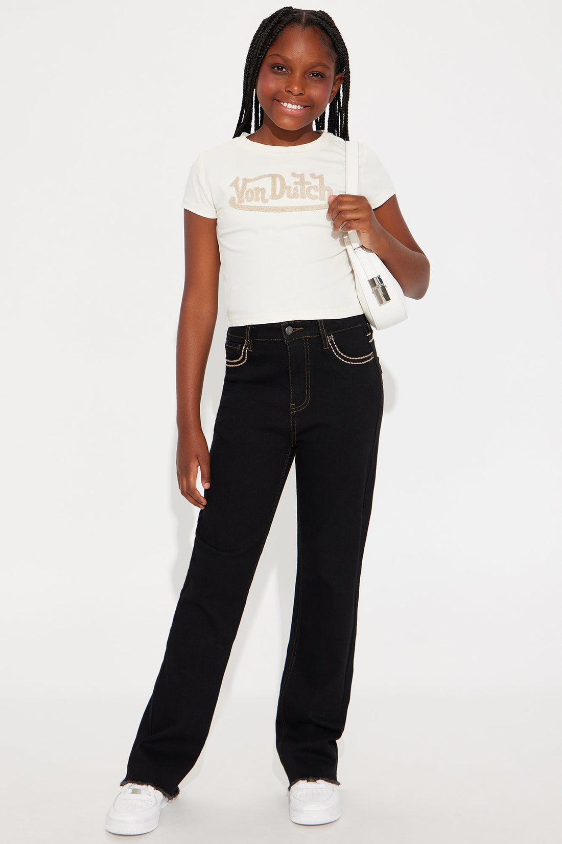 Mini Dallas Mid Rise Stretch Flare Jeans - Black