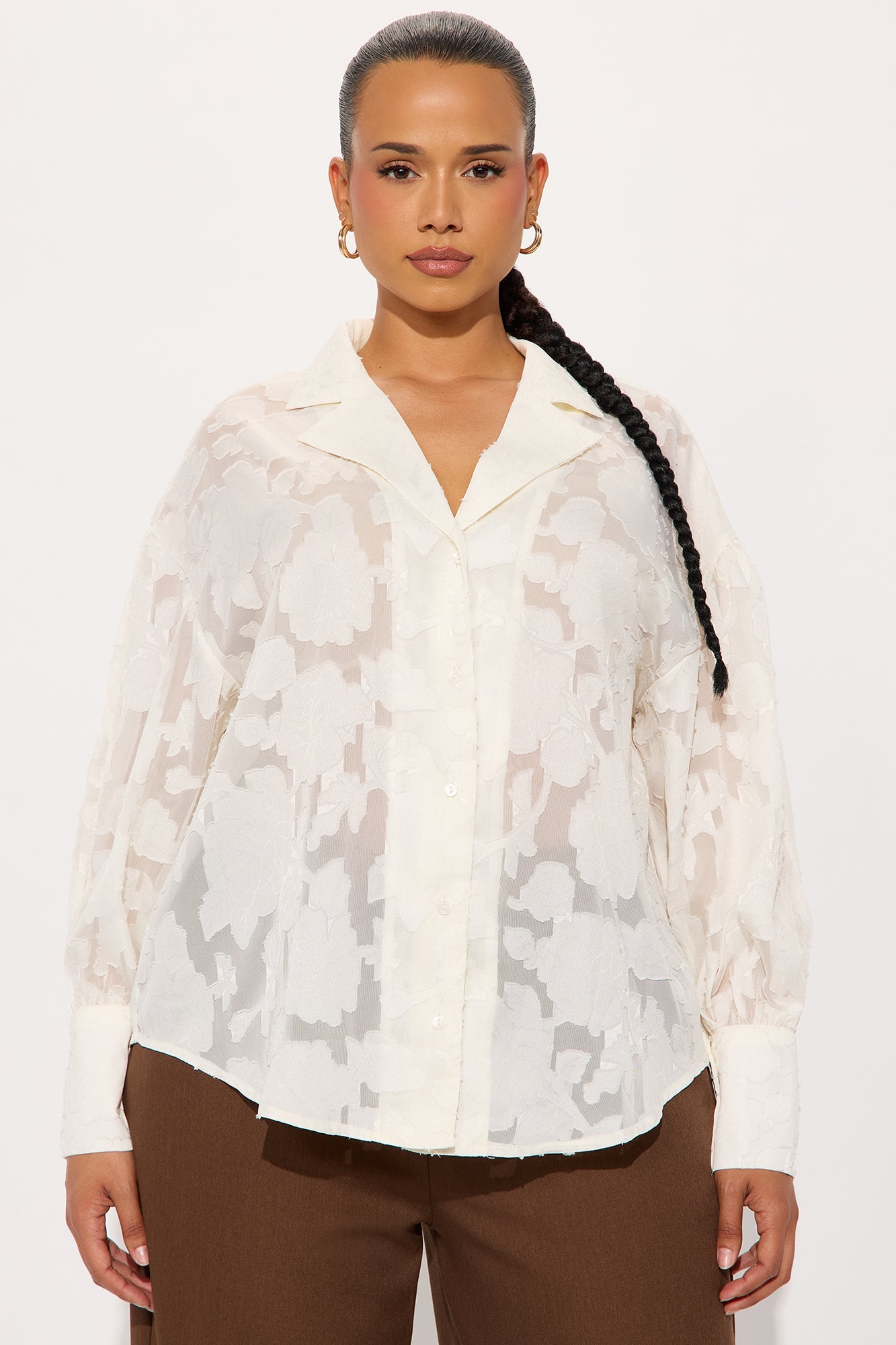 Smell The Roses Jacquard Shirt - Cream