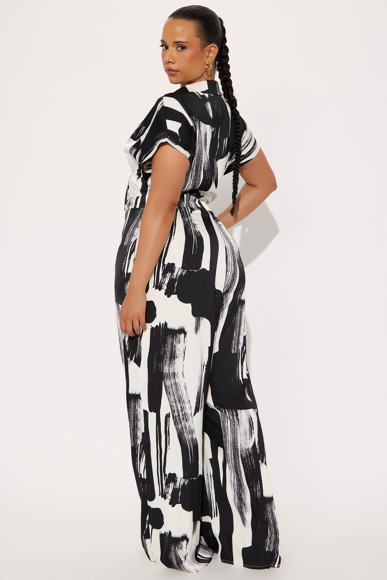 Gaia Printed Satin Jumpsuit - Black/combo