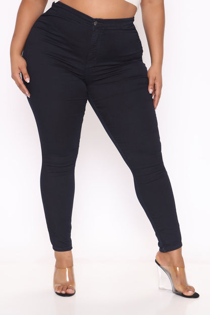 Super High Waist Denim Skinnies - Indigo