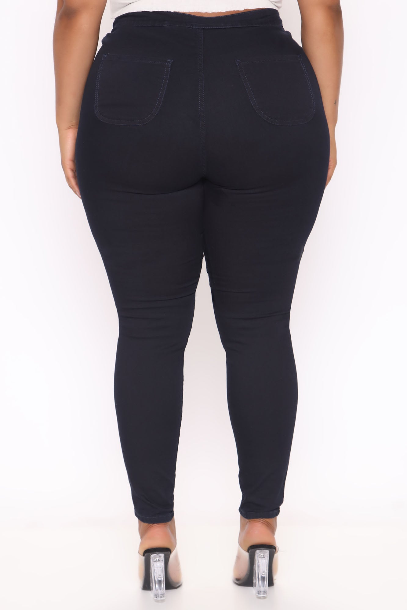 Super High Waist Denim Skinnies - Indigo