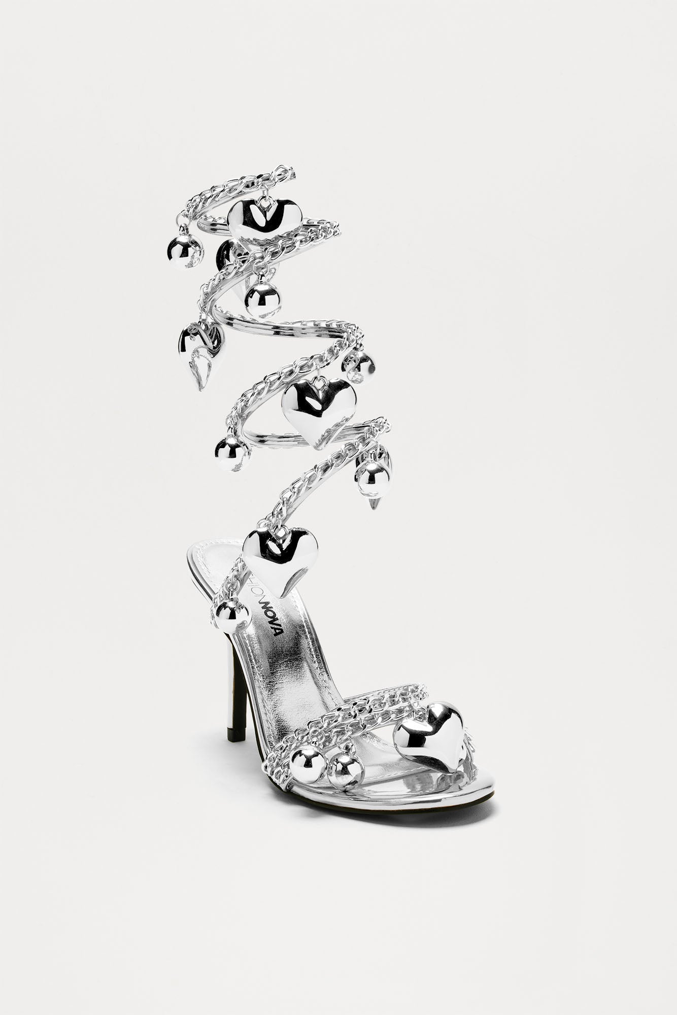 Lost Love Wrap Up Heels - Silver