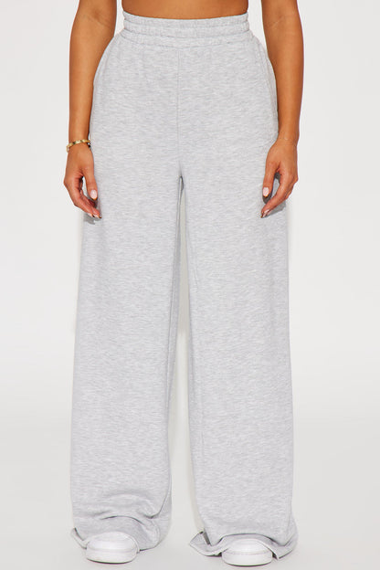 Fair Game Lounge Wide Leg Pant - Heather Grey