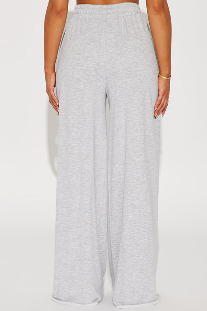 Fair Game Lounge Wide Leg Pant - Heather Grey